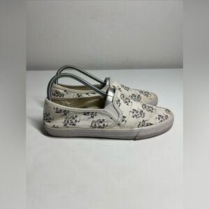 Women' American Eagle Sneakers 7 Casual Flats Canvas Skull Slip On Model #3351